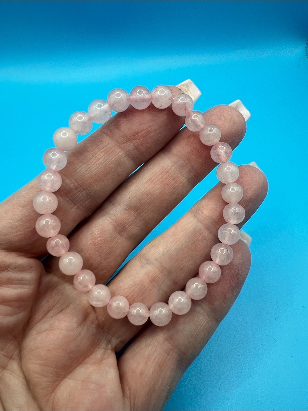 Pink Rose Quartz Beaded Stretch Bracelet 4mm